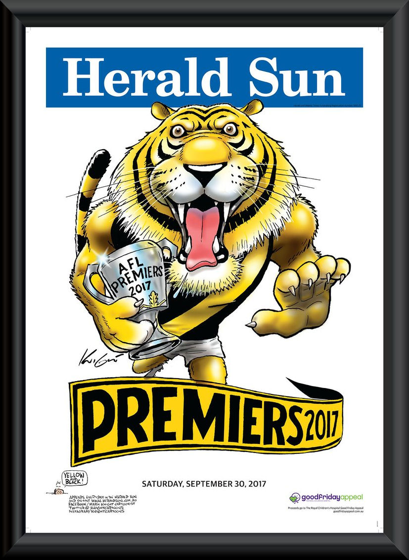 Richmond Tigers 2017 Premiership Framed Mark Knight Poster 2017 Afl